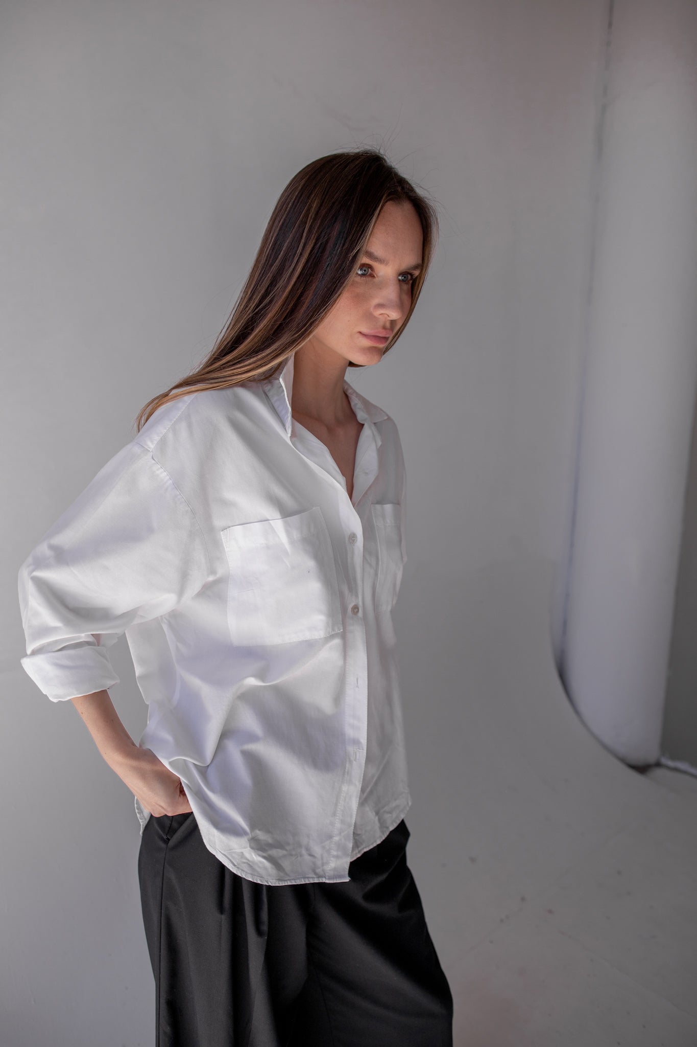 White Vera Shirt - KNYT STUDIOS