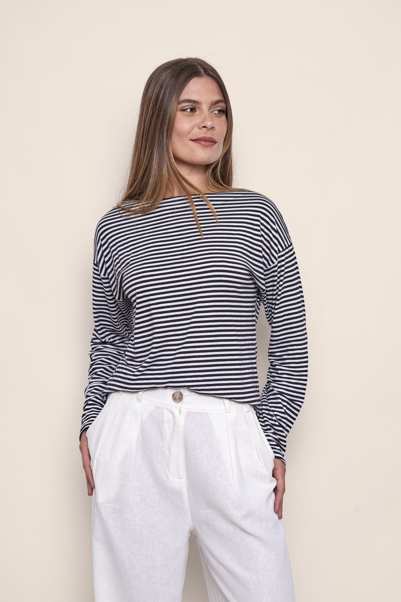 Wally Striped Long Sleeve Top