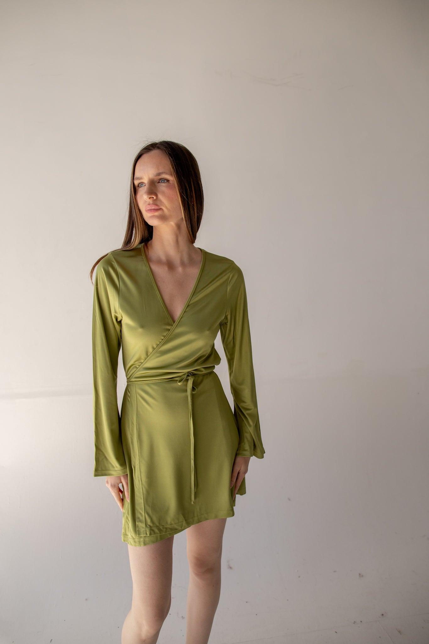 Green Hera Wrap Dress - KNYT STUDIOS Green Hera Wrap Dress - KNYT STUDIOS