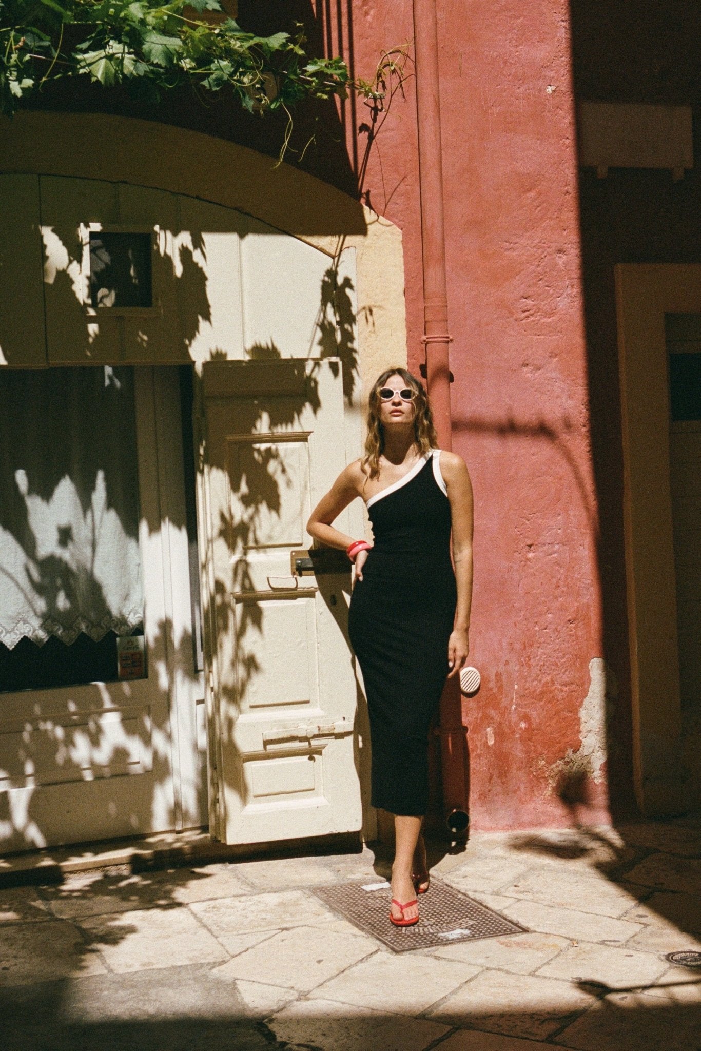 Black Asymmetric Maxi Dress Gabi - KNYT STUDIOS Black Asymmetric Maxi Dress Gabi - KNYT STUDIOS