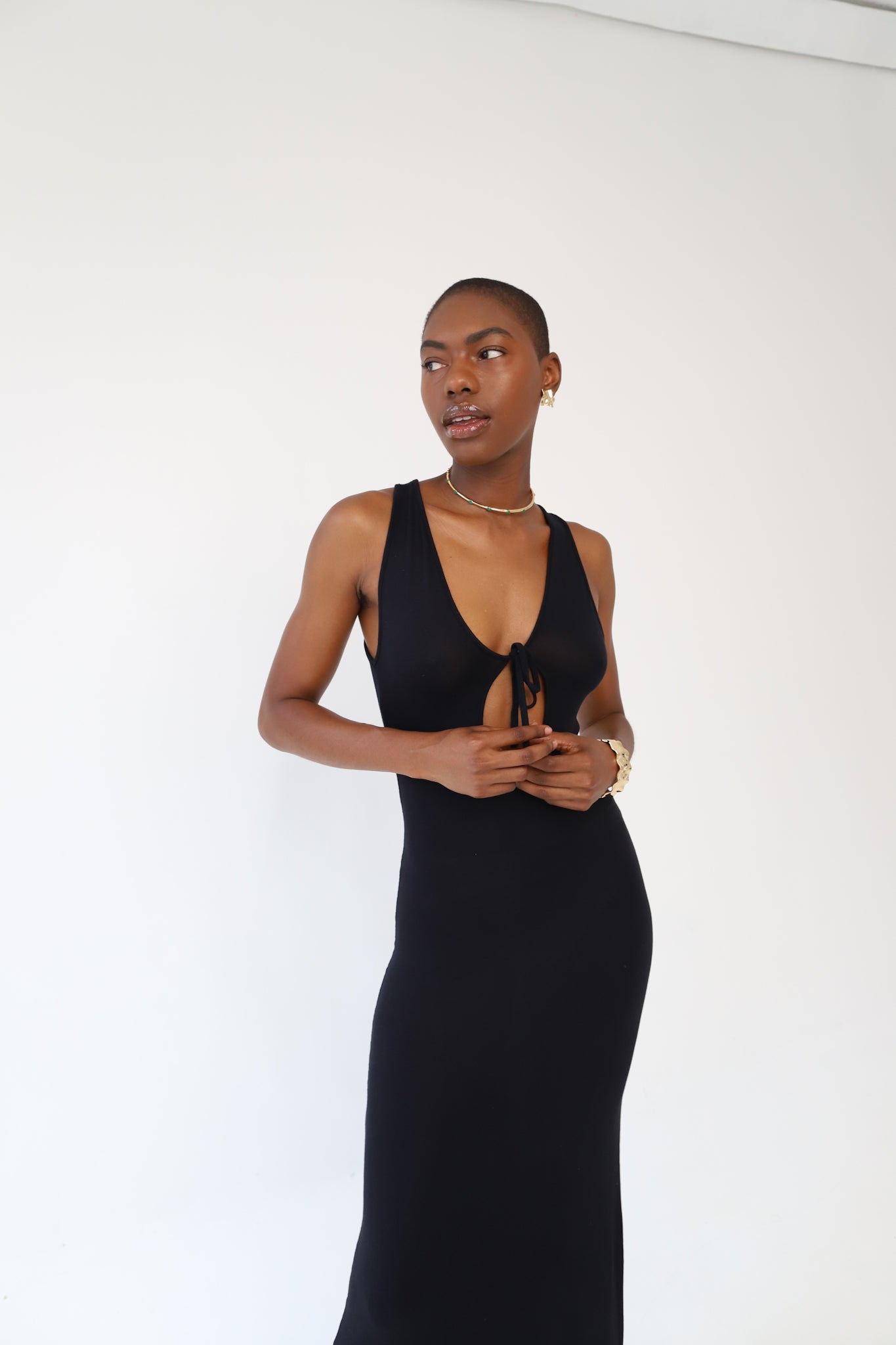 Black Maxi Dress Aria - KNYT STUDIOS S Black Maxi Dress Aria - KNYT STUDIOS S