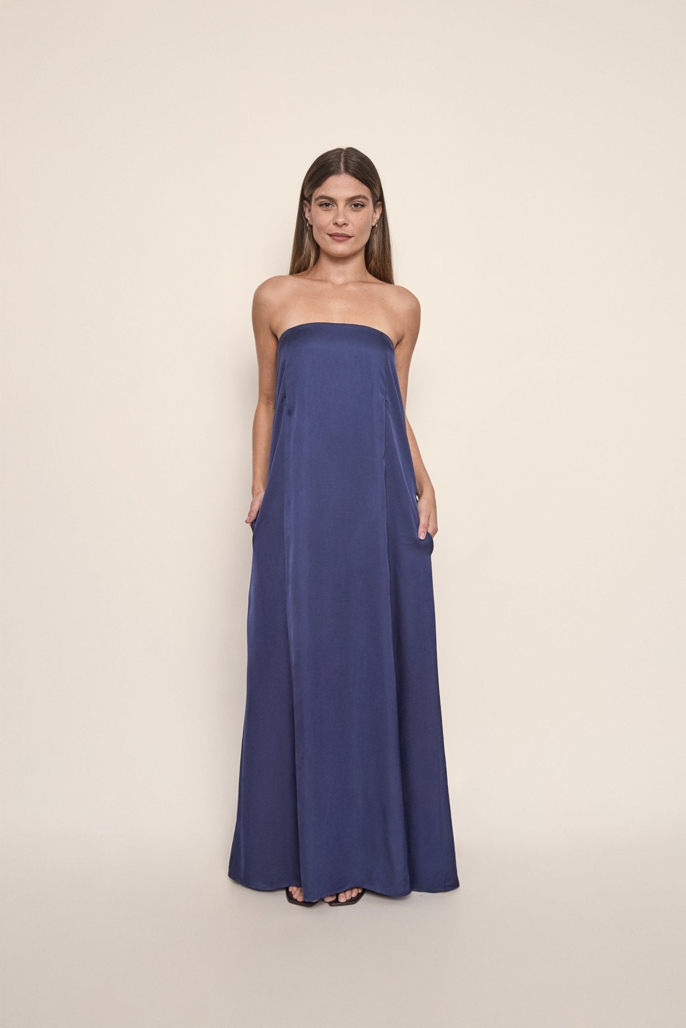 Lila Dress in Navy Blue - KNYT STUDIOS
