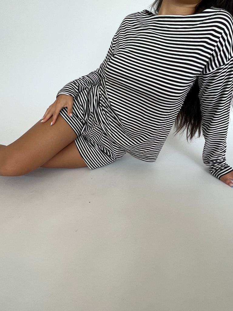 Wally Striped Mini Shorts - KNYT STUDIOS